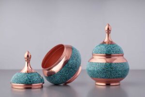 قندان فیروزه کوبی شده صنایع دستی