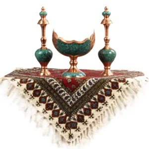 کشکول فیروزه کوبی ست با تنگ فیروزه کوبی